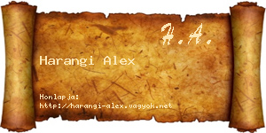 Harangi Alex névjegykártya