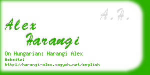 alex harangi business card